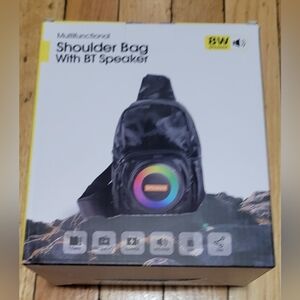 Source Unknown Multifunctional Shoulder Bag with BT Speaker - Black and Rainbow